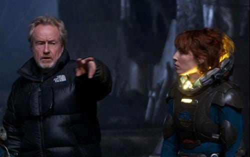 Ridley Scott on the Set of Prometheus