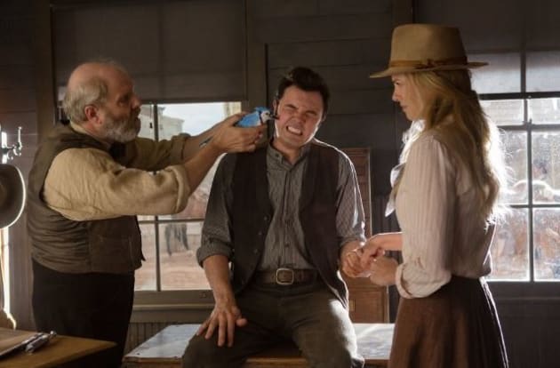 A Million Ways to Die in the West Charlize Theron Seth MacFarlane