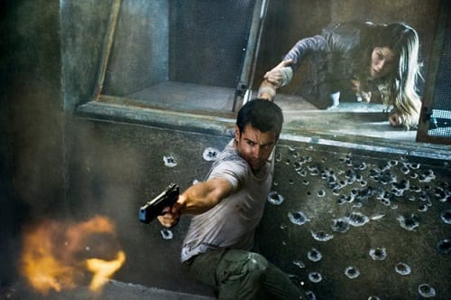 Colin Farrell and Kate Beckinsale in Total Recall