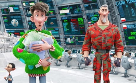 Hugh Laurie and James McAvoy in Arthur Christmas