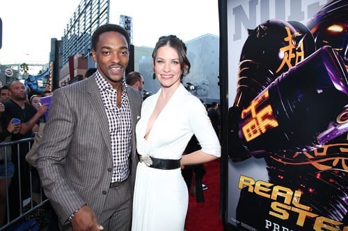 Anthony Mackie and Evangaline Lilly at Real Steel Premiere
