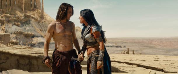 Taylor Kitsch and Lynn Colins in John Carter
