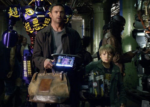 Dakota Goyo and Hugh Jackman in Real Steel