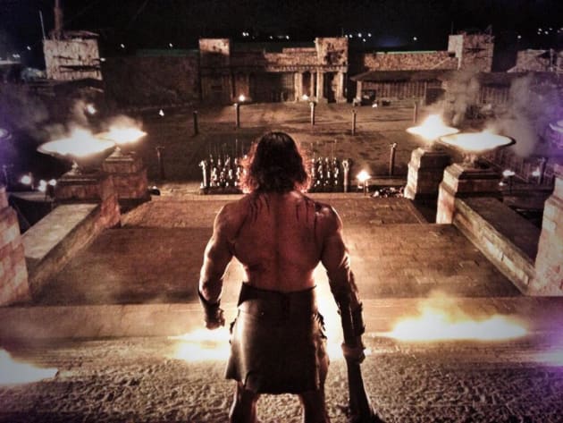 Dwayne Johnson Hercules Set Photo