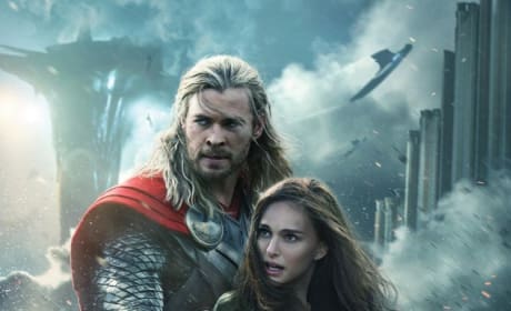 Thor The Dark World Poster: Natalie Portman & Chris Hemsworth Huddle