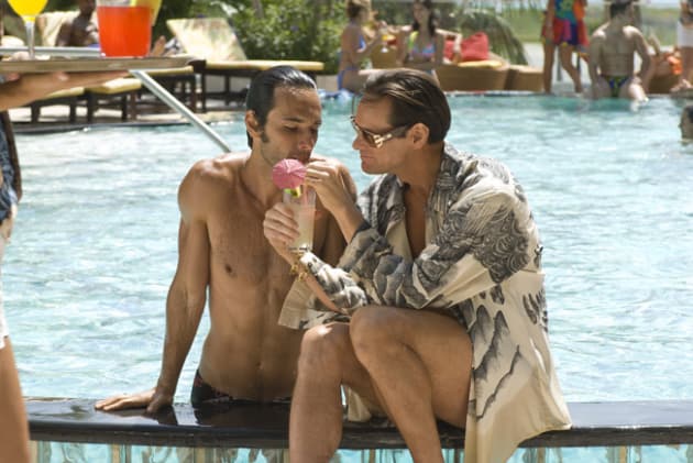 Jimmy Cools Down with a Drink