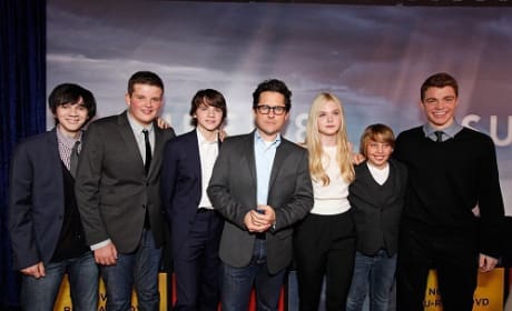 J.J. Abrams and the Cast of Super 8