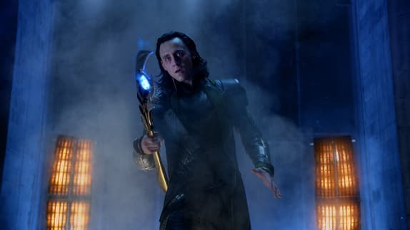 Tom Hiddleston is Loki in The Avengers