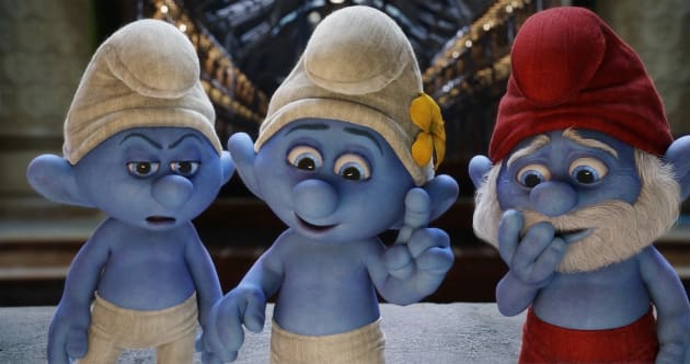 Papa Smurf and The Smurfs in The Smurfs 2