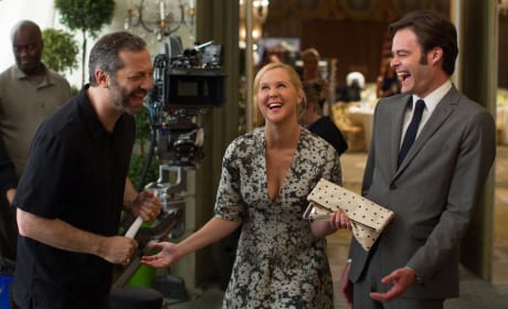 Trainwreck Set Photo Amy Schumer Bill Hader Judd Apatow