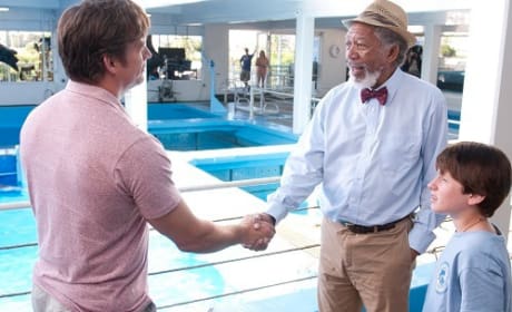 Morgan Freeman and Nathan Gamble in Dolphin Tale