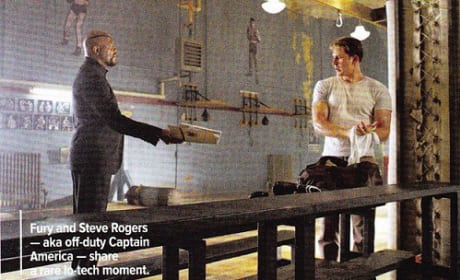 Chris Evans and Samuel L. Jackson in The Avengers