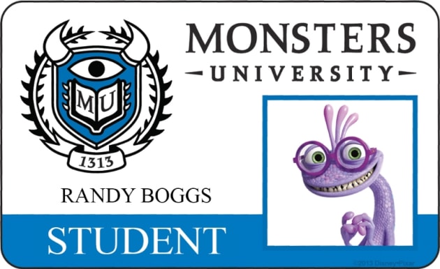 Randy Boggs Monsters University Student ID