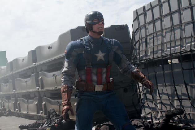 Chris Evans is Captain Ameirca in The Winter Soldier