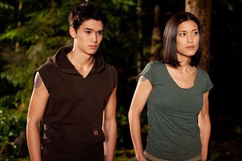 Booboo Stewart and Julia Jones in Breaking Dawn