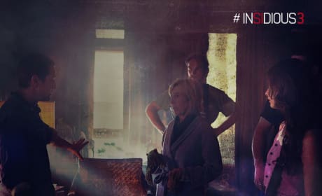 Insidious Chapter 3 Set Photo Lin Shaye Leigh Whannell