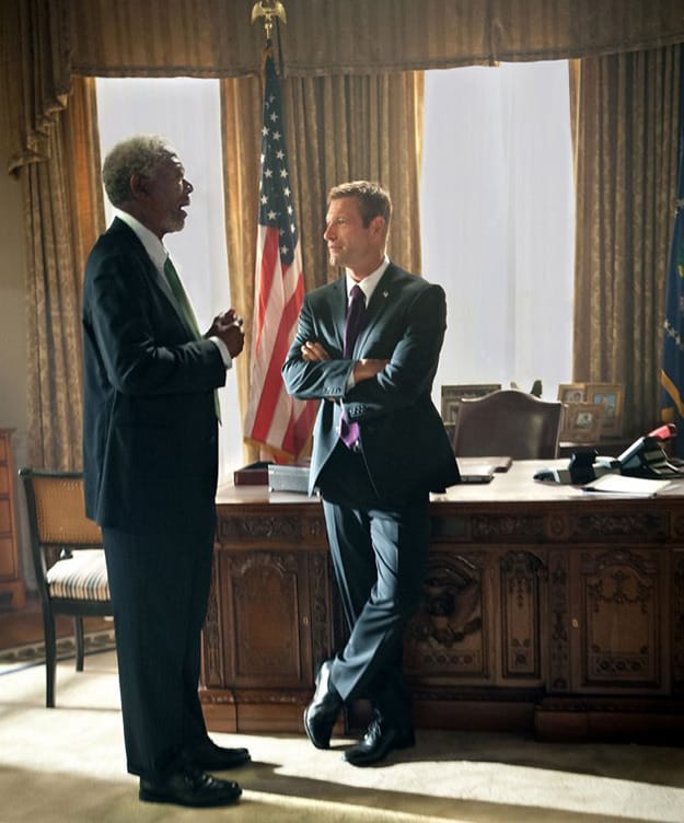 Morgan Freeman Aaron Eckhart Olympus Has Fallen