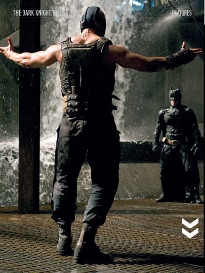 Bane and Batman in The Dark Knight Rises