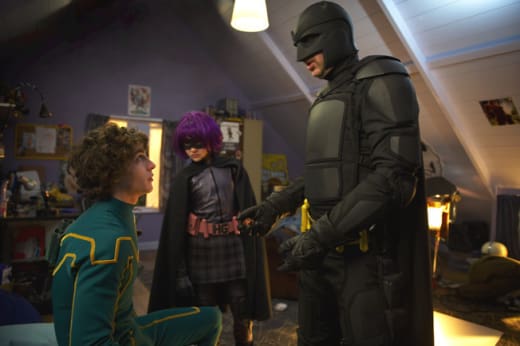 Big Daddy and Hit Girl in Kick-Ass' Bedroom