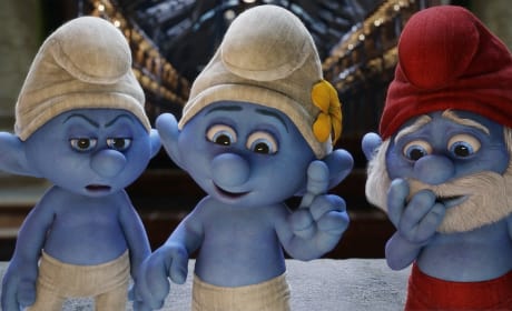 Papa Smurf and The Smurfs in The Smurfs 2