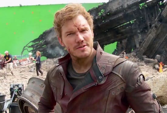 Chris Pratt Guardians of the Galaxy Set Photo