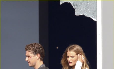Shia and Rosie on Set