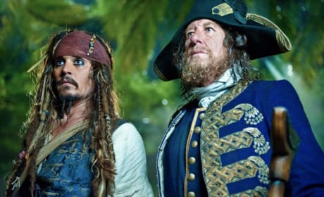 Captain Jack Sparrow and Barbossa