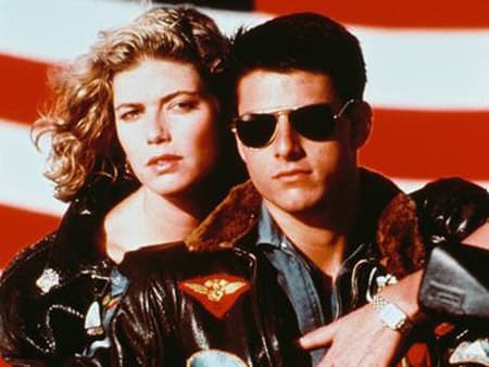 Tom Cruise and Kelly McGillis in Top Gun