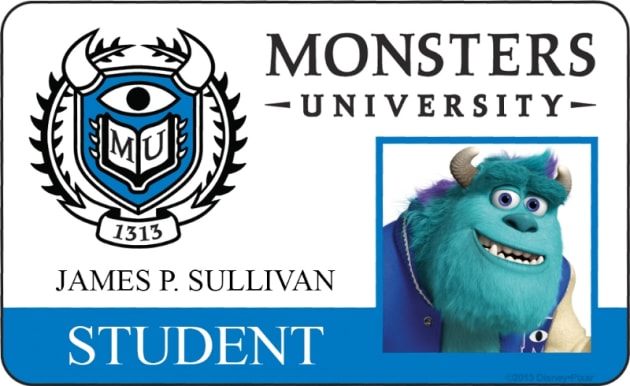 James P. Sullivan Monsters University Student ID