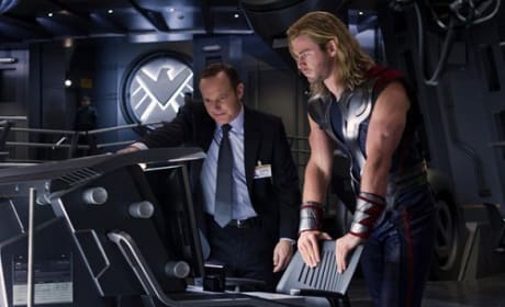 Clark Gregg and Chris Hemsworth in The Avengers