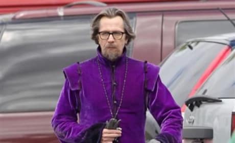 Gary Oldman Walks to Set