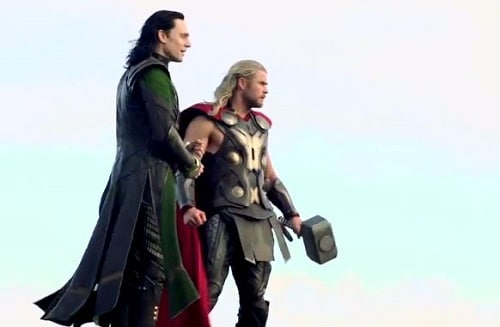 Chris Hemsworth and Tom Hiddleston Thor The Dark World