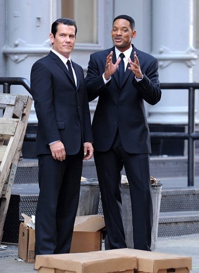 Will Smith and Josh Brolin on MIB3 set