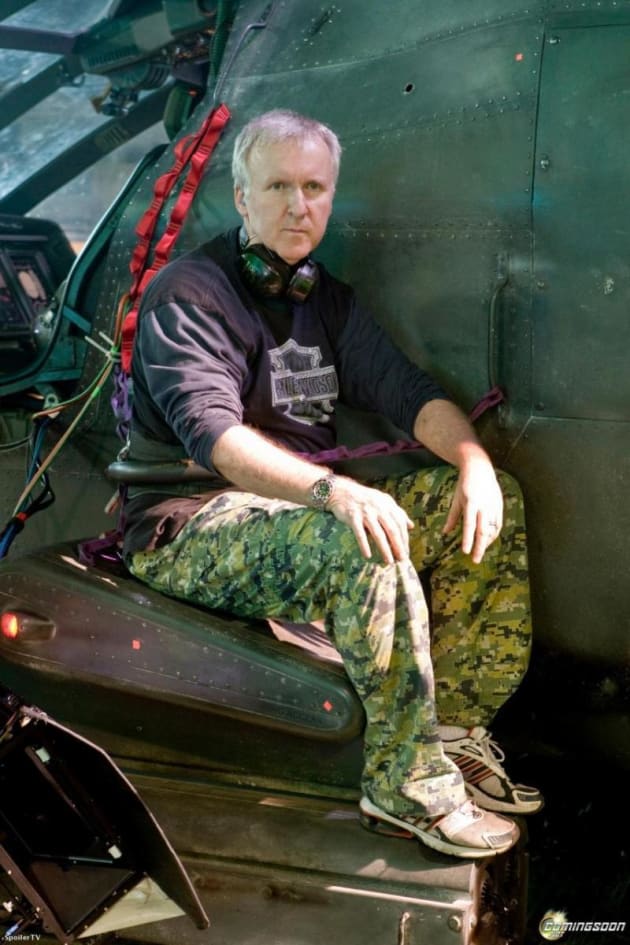 James Cameron directs in camoflauge pants
