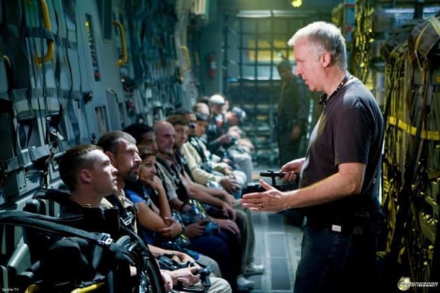 James Cameron directs soldiers