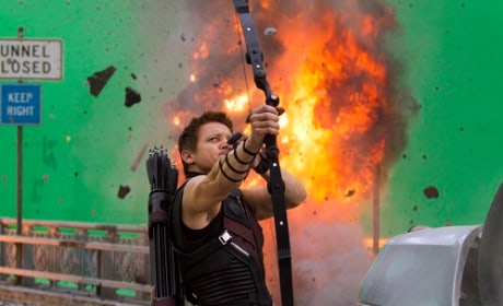 Jeremy Renner Filming The Avengers