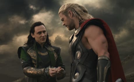 Tom Hiddleston and Chris Hemsworth Thor: The Dark World