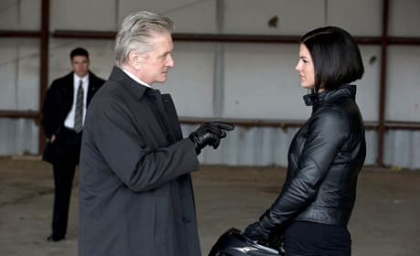 Michael Douglas and Gina Carano in Haywire
